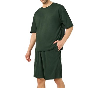 Ensemble de t-shirts et shorts d'été pour hommes personnalisés, deux pièces, ensemble jogging, tissu en coton respirant, t-shirts personnalisés, shorts assortis - Product Image 1