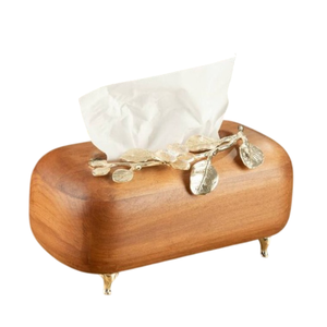 Caja de pañuelos de madera natural de diseño moderno de calidad superior Organizador de accesorios de utensilios de cocina de precio económico para uso en Mesa - Product Image 2