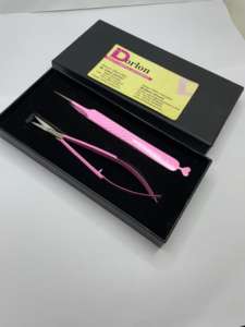 Pinzas de pestañas con diseño en forma de corazón, acero sostenible, logotipo personalizado, agarre de diamante, pinzas de extensión de pestañas puntiagudas y tijera de resorte - Product Image 3