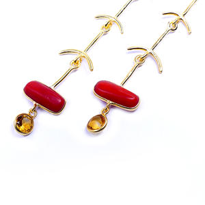 Pendientes colgantes de plata de ley 925 chapados en oro para mujer - Product Image 4
