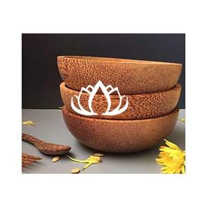 BLUE LOTUS Bol en bois de coco écologique du Vietnam fait à la main et jetable pour les dîners quotidiens et les occasions spéciales - Product Image 1