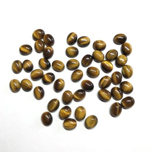 IGI certificado 6x8mm Ojo de Tigre Natural ovalado suelto semiprecioso parte posterior plana cabujón liso piedras calibradas para la fabricación de joyas - Product Image 1
