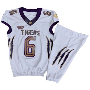 Uniforme réversible de football américain en sergé, uniformes de football américain brodés en sergé sur mesure - Product Image 1