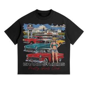 เสื้อยืดผู้ชายแขนสั้นผ้าคอตตอน100% 300กรัมเสื้อยืดไหล่ทึบทรงหลวมแนวสตรีท - Product Image 6