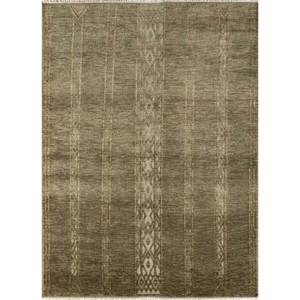 Alfombra de Lana Anudada a Mano con Patrón Geométrico Verde Tomillo, Modelo ZA LCA-1510 de Jaipur Rugs, Tamaño Grande para Decoración del Hogar, Auto y Sala de Estar - Product Image 1