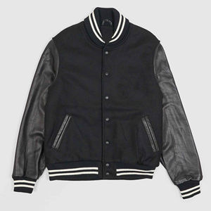 Brand New Custom Logo Embroidery <b>Patches</b> Windproof Letterman Baseball Leather Sleeve Wool <b>Body</b> Men Varsity Jacket - Product Image 1