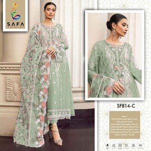 Pakistani Style Latest Designer Evening <b>Night</b> Party& Function Wear Beautiful Hand Block Print Designer Dress Collection - Product Image 3