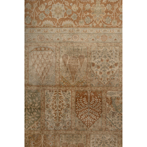 Alfombra de Seda Anudada a Mano con Diseño Floral Gulmarg, Rectangular, Roja y Naranja, para Sala de Estar, Modelo Puzzle-ASL-1505 - Product Image 3