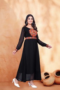 Nuevo Vestido Festivo con Dupatta, Tela Georgette, Bordado, Borde de Encaje Kodi, Estilo Casual para Fiesta, Reversible - Product Image 2