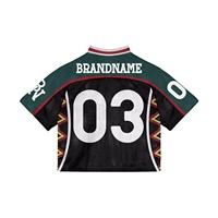 Kaos Jersey Mesh Bordir 3D Bintang Api Depan Custom Grosir Ukuran Besar Bernapas Gaya Hip Hop Streetwear Lengan Pendek