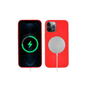 Coque en silicone rouge compatible sans fil SENK Silksafe pour iPhone 13 Pro Max, style Ins pour filles, coque arrière protectrice électro-plaquée - Product Image 1