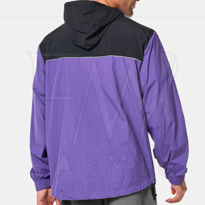 Casual Fashion Men's Single Button <b>Waterproof</b> <b>Breathable</b> <b>Lightweight</b> Windbreaker <b>Jacket</b> with Custom Design and Front Logo - Product Image 2