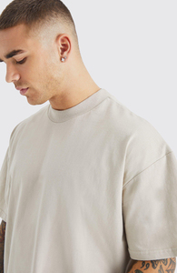 T-shirt à manches courtes surdimensionné de haute qualité pour hommes 100% coton T-shirts unis à épaules tombantes personnalisés pour hommes - Product Image 3