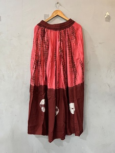 Falda Larga de Gasa Rosa Sólida, Estilo Boho, Hecha a Mano en India, Diseño Natural, Transpirable, Ecológica, para Playa o Verano - Product Image 2