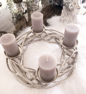 Soporte de vela de luz en T de aluminio de 4 brazos, decoración de iluminación para jardín y hogar de Color plateado, candelero hecho a mano para centro de mesa de boda - Product Image 1