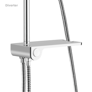 Columna de Ducha de Acero Inoxidable K2O sin Grifo con Estante - Juego de Baño 'Chillout Bay' - Product Image 6