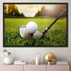 Stunning Printed Canvas Artwork: Golf Wall Art for Man Cave Decor,BLACK <b>FRAMED</b> CANVAS - Product Image 1