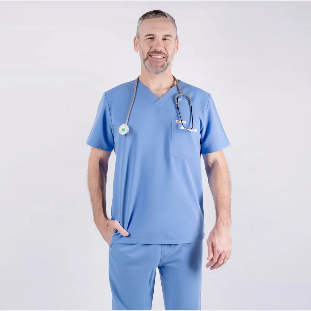 Top Quality Hospital Uniform Medical Scrubs Top from Vietnam Spandex Stretch Uniform Nursing Scrubs Uniforms Wholesale