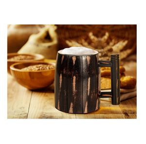 Chope à bière de qualité naturelle en bois Chope à bière en bois Chope à bière en bois Chope à bière fabriquée en bois de mangue et en acier - Product Image 5
