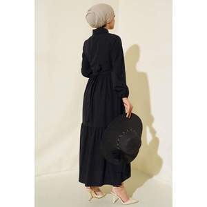 Robe Superposée Col Chemise Noir - Product Image 2