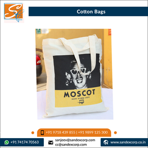 Exportador al por mayor en India Diseño moderno Color sólido 100% Bolsas de compras de algodón Bolsa de lona de calidad superior - Product Image 5