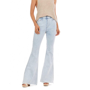 Prix d'usine Pantalon en denim respirant de qualité supérieure à la mode et déchiré de style personnalisé en gros Pantalon en denim décontracté pour femmes - Product Image 1