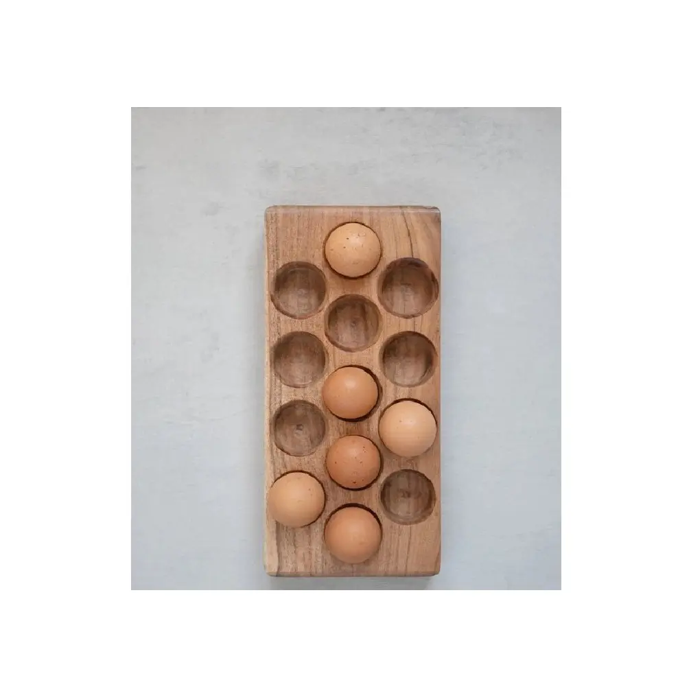गर्म बिक्री थोक मूल्य रसोई धारक ओएम लकड़ी के अंडे का आयोजक भंडारण रसोई में उपयोग करने योग्य अंडे के लिए भंडारण