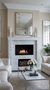 Elegantes y exquisitas chimeneas de mármol talladas a mano, pulidas con artesanía atemporal, mejoran su espacio, patrón de modelo elegante - Product Image 3