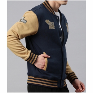 แจ็กเก็ตเบสบอลวิทยาลัยสำหรับผู้ชายแจ็คเก็ตตัวแทนทีมโรงเรียนแจ็กเก็ตแบบกำหนดเองว่างเปล่าแผ่นติดด้วยกำมะหยี่ - Product Image 2