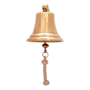 Brass Metal Handmade Design Copper Antique Finishing Wall Mounted Decoration Hanging Wall Bell Supplier From India