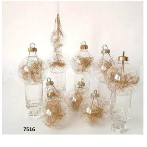 Modern Transparent <b>Glass</b> Glitter Hanging Ornaments Christmas <b>Tree</b> New Year Party Decor Customized Color - Product Image 1