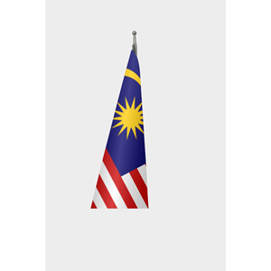 Drapeau officiel de Malaisie pour intérieur, 3x5 pieds, en satin de soie, style fanion, avec mât en aluminium pour affichage automobile et usage éducatif, numérique - Product Image 3