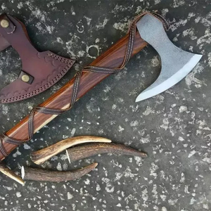 Acero artesanal internacional personalizado al aire libre acero al carbono vikingo hacha mango largo nuevo diseño hacha para acampar DIY grado - Product Image 3