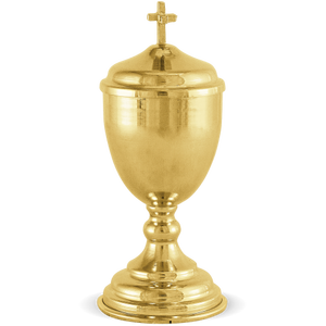 Ciborio de Latón para Iglesia con Acabado Pulido Dorado Brillante, Forma Redonda, Calidad Industrial con Cruz en la Tapa, Artículos Religiosos - Product Image 3