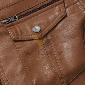 Veste d'hiver tendance pour homme en cuir véritable, doublure douce, respirante, écologique, col mandarin, pour le streetwear et les tenues quotidiennes - Product Image 4