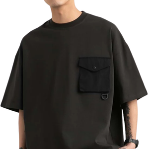 Camiseta de Hombre con Hombros Caídos, Corte Regular, 100% Algodón, Logotipo Frontal, Transpirable, Muestra Gratis, Envío Gratis, en Caja de Lujo - Product Image 6