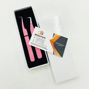 Vente en gros Pince à épiler en acier inoxydable de haute qualité Meilleure vente OEM Pince à épiler d'extension de cils personnalisée et durable - Product Image 3