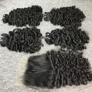 Vente chaude VQ cheveux 100% vietnamien brut birman bouclés Extensions de cheveux humains 100g Bundle Machine Double trame pour toutes les couleurs - Product Image 6