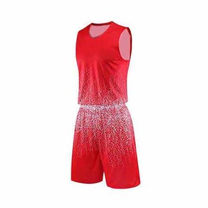 Sublimazione personalizzata senza maniche in poliestere/cotone canottiere maschili Shorts traspirante rapido asciutto Anti-batterico <span class=keywords><strong>basket</strong></span> taglie forti - Product Image 2