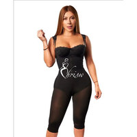 Femmes buste ouvert ventre contrôle Shapewear haute body cuisse tondeuse longueur moyenne pantalon Fajas minceur post-partum ceinture
