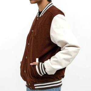 Chaqueta de bombardero de cuero polar de invierno de alta calidad para hombre, ropa de calle con logotipo personalizado, bordado de chenilla, soporte inspirado en Letterman - Product Image 3