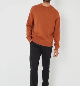 Sudadera de algodón grueso con cuello redondo para hombre y mujer, estilo urbano estampado ecológico, térmica 3D, talla grande, teñido liso, para invierno - Product Image 3
