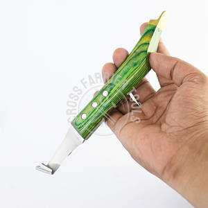 Hot Selling Farrier Tool veterinary hoof knife for Cattle Horses Hoof Cutter Green <b>Wooden</b> Handle cow hoof <b>trimming</b> knife - Product Image 6