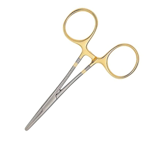 Fórceps hemostáticos de pesca con atado de moscas de medio oro, fórceps de pesca de tamaño personalizado de acero inoxidable alemán de 5" - Product Image 4