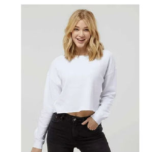 Sudadera Corta de Algodón de Alta Calidad para Mujer, Transpirable, Personalizada, para Gimnasio y Fitness, con Cuello Redondo - Product Image 3