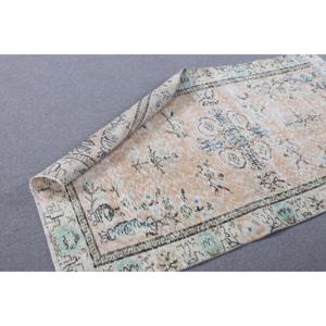 Vintage Turkish Rug, 3.3x6.1 ft Rug, <b>Brown</b> Oriental <b>Wool</b> Rug - Product Image 5