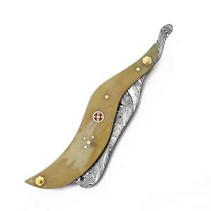Handmade <b>Single</b> Edge Damascus Steel <b>Razor</b> <b>Blade</b> with High Quality Lightweight Wooden Handle Customized Product - Product Image 3