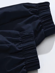 Chaqueta Deportiva Azul Marino para Hombre, Cortavientos, con Rayas Blancas, Cierre de Cremallera, Cuello Alto, Corte Regular, para Otoño - Product Image 3