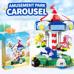 Jouets en briques pour enfants <span class=keywords><strong>Super</strong></span> Marioed 2026, ensembles de construction de manèges, manège, carrousel, MOC en plastique, amusement - Product Image 1