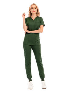 Tenues d'infirmière et de médecin à double poche violettes, ensembles d'uniformes médicaux en polyester et élasthanne, uniformes médicaux - Product Image 4